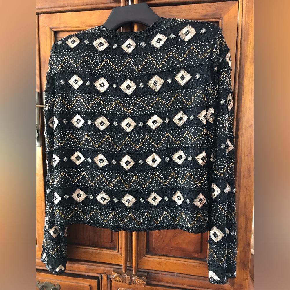 3 Elegant Black, Gold, Pewter and purple Embroidered beaded tops
Small, Med/XL - Picture 8 of 10